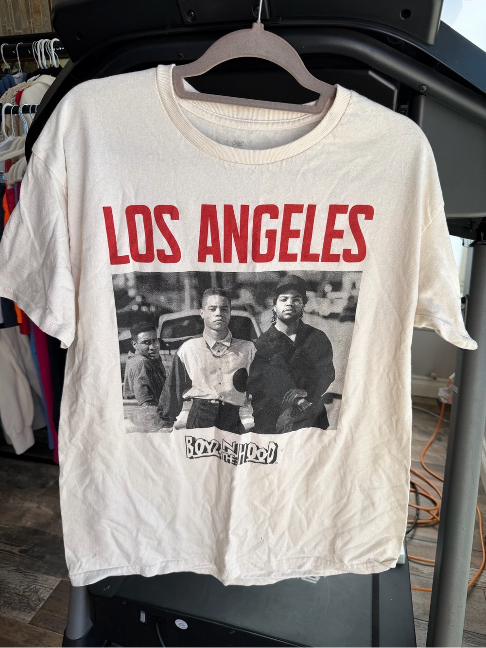 LG White Tee with Red "Los Angeles" Graphic